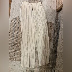 Avec Les Filles Beige Striped Dress Pants